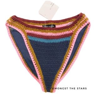 Zara | crochet knit rainbow bikini Bottoms